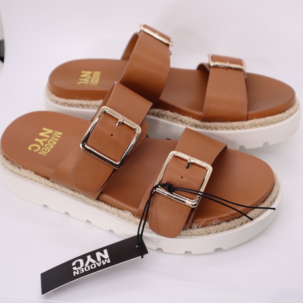 Madden NYC Sandals sz 9 Women’s Flatform Two Strap Sandals nwb